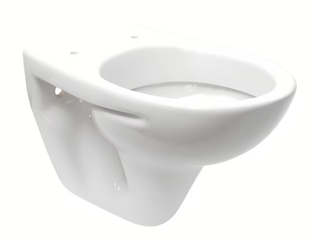 Bel viseča WC školjka S-Line Pro iz sijajne keramike z zadnjim odtokom