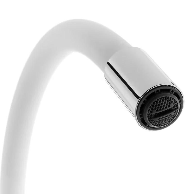 S-Line enoročna armatura za pomivalno korito bijela/krom sa silikonskim fleksibilnim vratom