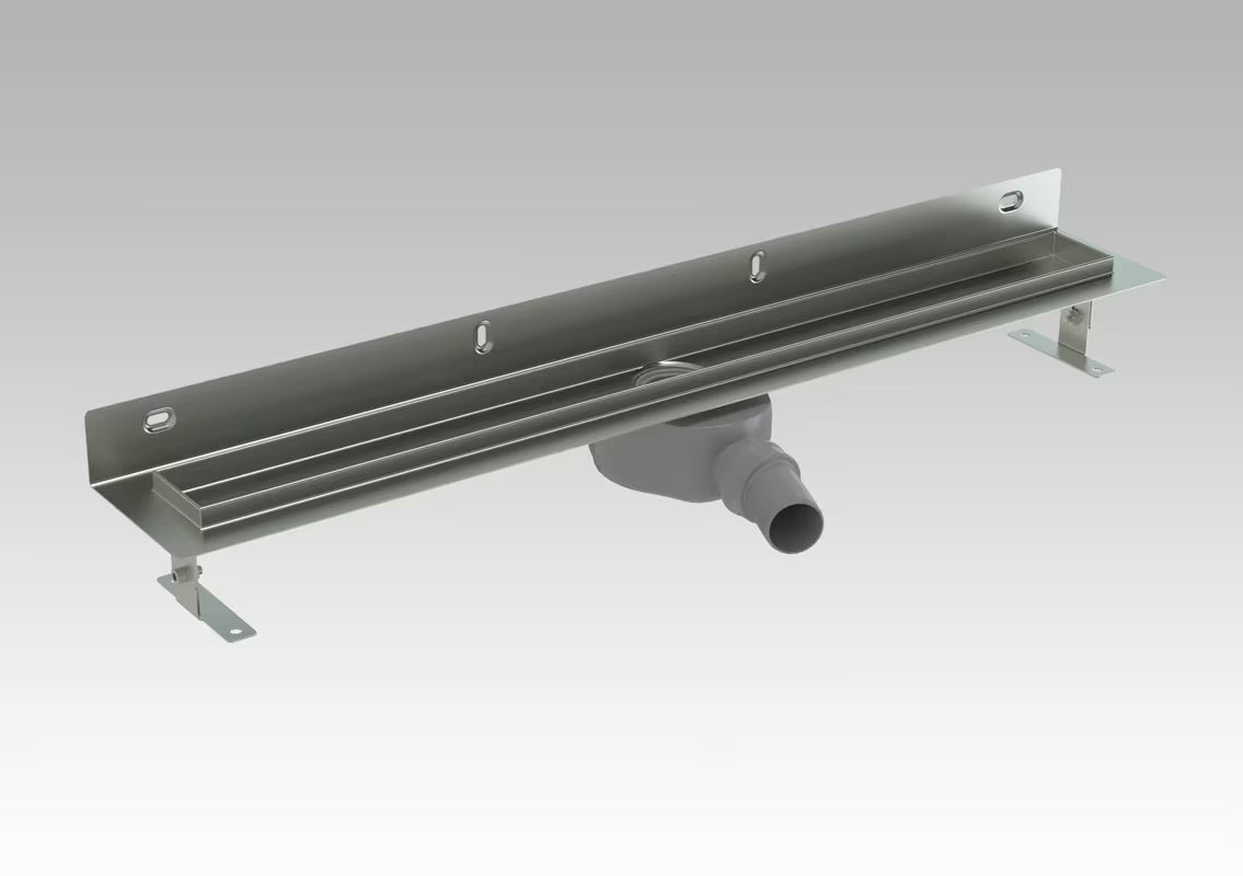 Nehrđajući kanaleta za tuš S-Line Klasik 65 cm s rešetkom pro za ugradnju ke zid u sjajnoj izvedbi.