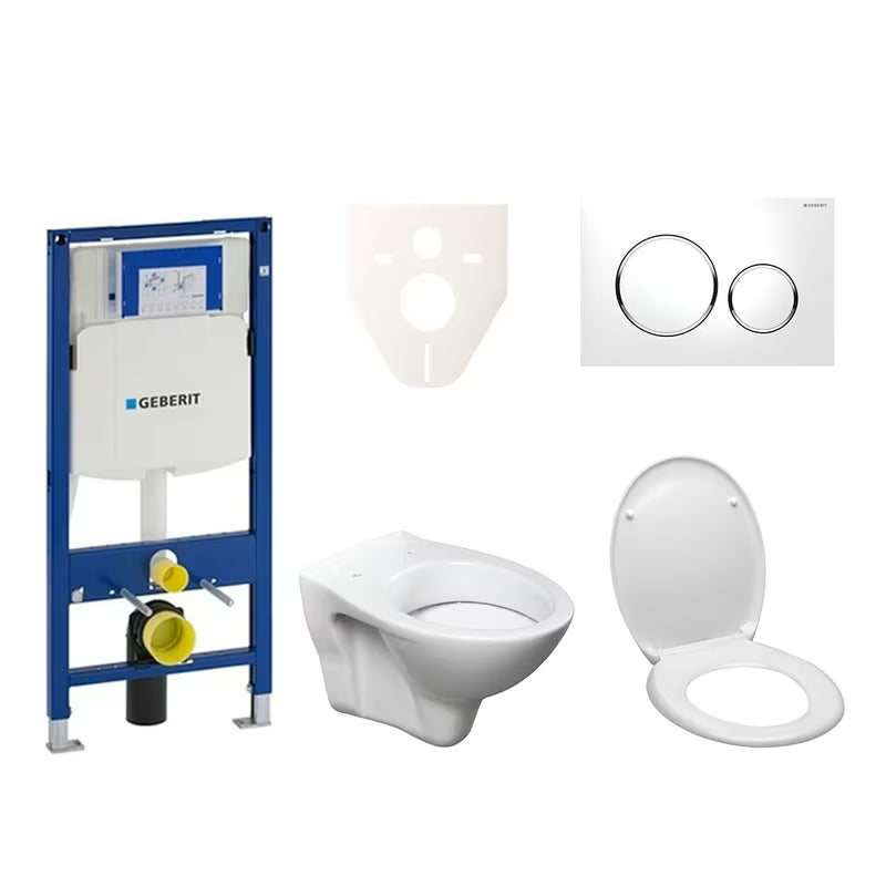Viseči WC set S-Line Pro z modulom Geberit Duofix, s tipko Sigma 20 in sedežem iz duroplasta