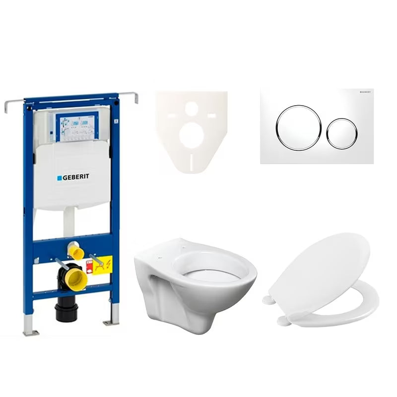 Viseči WC set S-Line Pro z modulom Geberit Duofix, splakovalnikom, sedežem URBAN in tipko Sigma 20