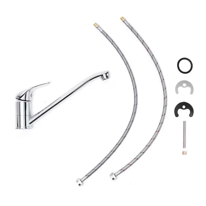 Kromirana enoročna stoječa armatura za pomivalno korito S-Line Pro z vrtljivim izlivom