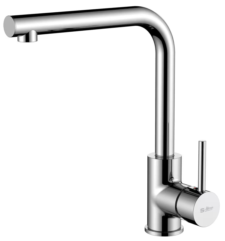 Kromirana armatura za pomivalno korito S-Line Pro sa zakretnim L izljevom i fleksibilnim perlatorom