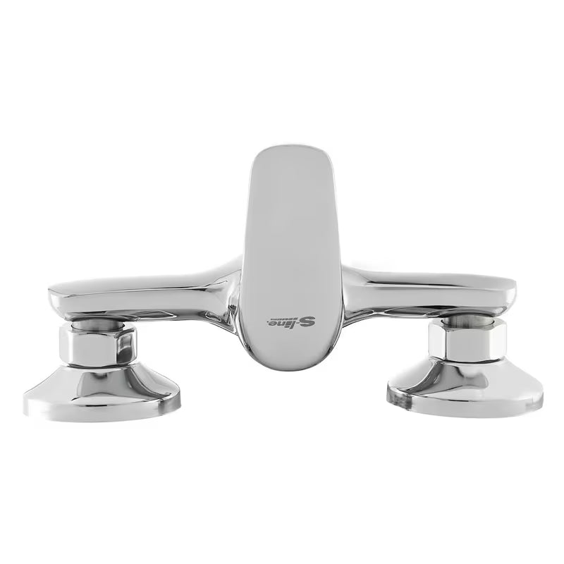 Stenska enoročna armatura za tuš S-Line Pro u sjajnom kromu s modernim zaobljenim dizajnom.