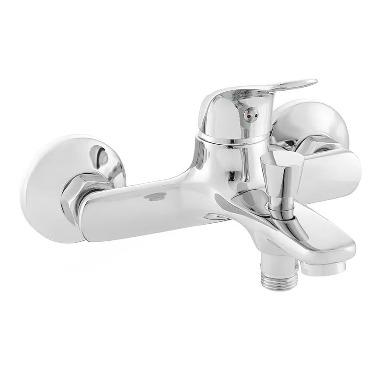 Enoročna stenska armatura za kad S-Line Pro u krom izvedbi sa zaobljenim dizajnom