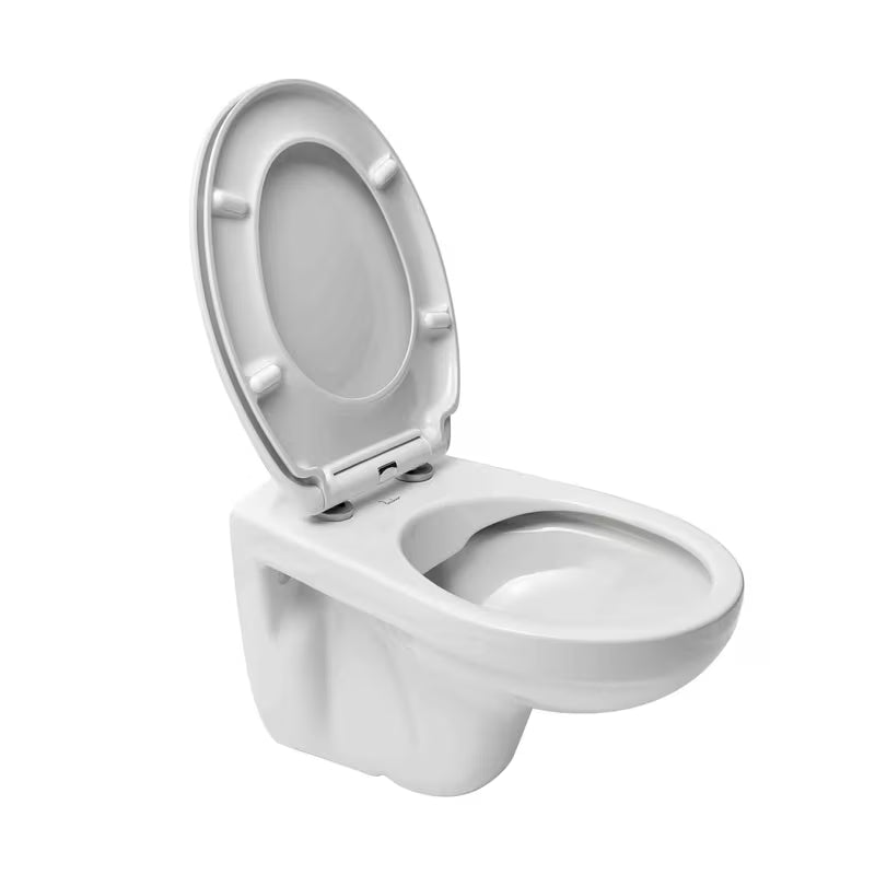 Bijeli viseča WC školjka SIKO S-Line Pro brez splakovalnega kroga s vodoravnim odvodom.