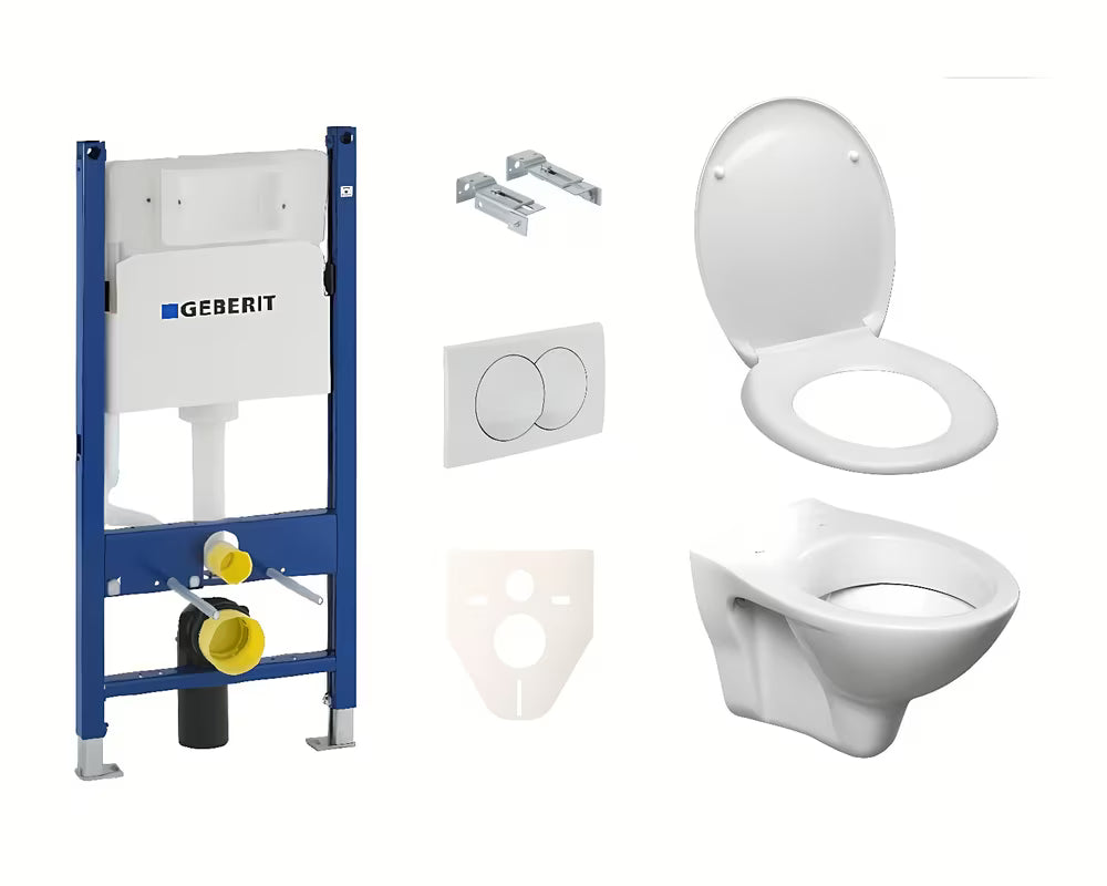 Viseči WC set S-line Pro s modulom Geberit Duofix, tipkom Delta 20 i sjedalom
