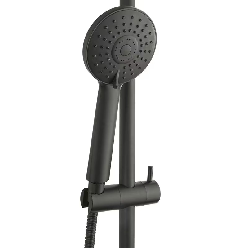 Tuš set S-Line u crnoj mat boji s ručnim tušem s 3 funkcije i podesivim držačem