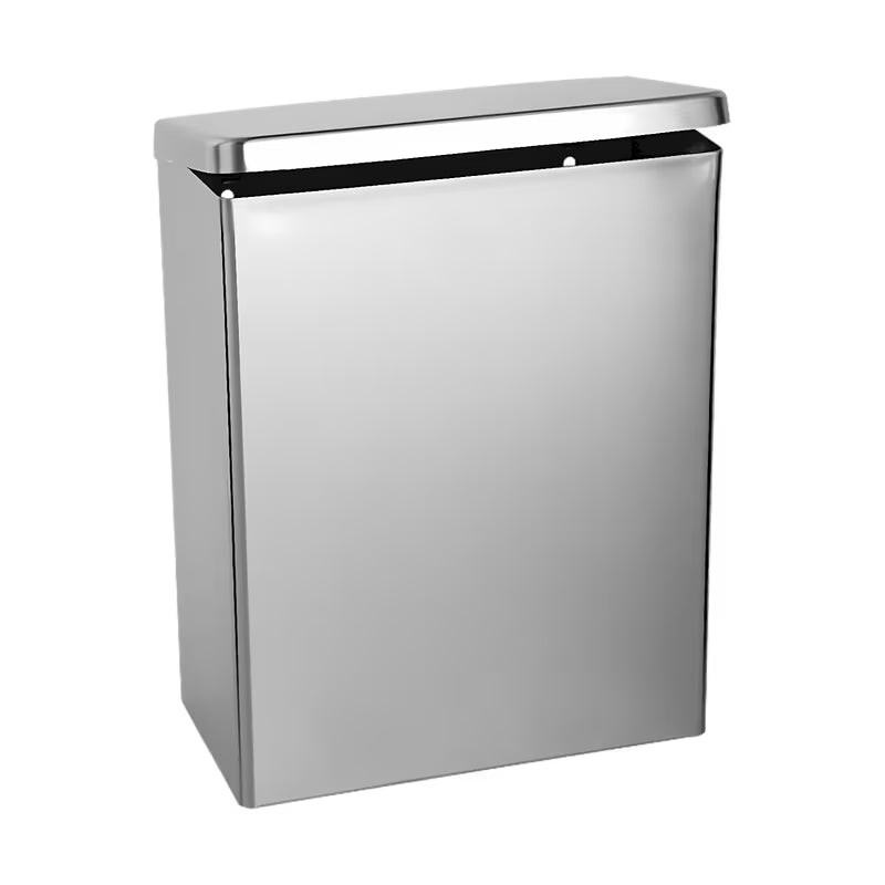 Viseči nehrđajući koš za smeti Sanela s poklopcem u mat izvedbi