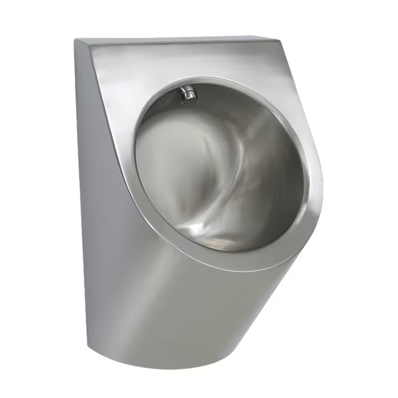 Nehrđajući pisoarji Sanela Supersteel s senzorjem i skrivenim ispiranjem u antivandal izvedbi.