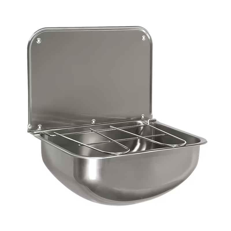 Inox viseča izlivno korito Sanela sa stražnjom stijenkom i rešetkom u mat izvedbi