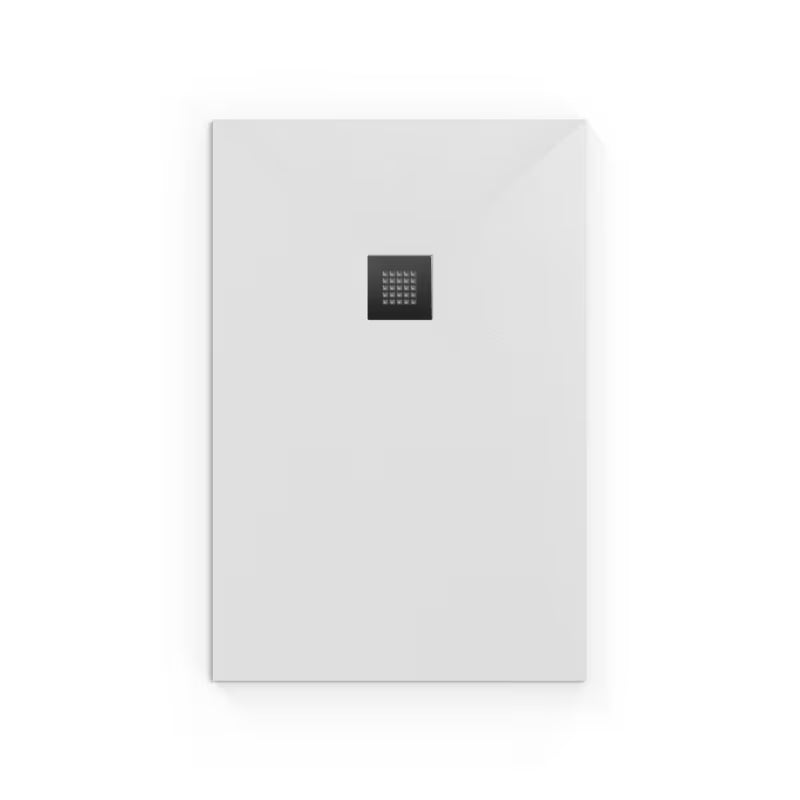 Bijela pravokotna tuš kad SAT Alek 120x80 cm od lijevanog mramora s niskim profilom