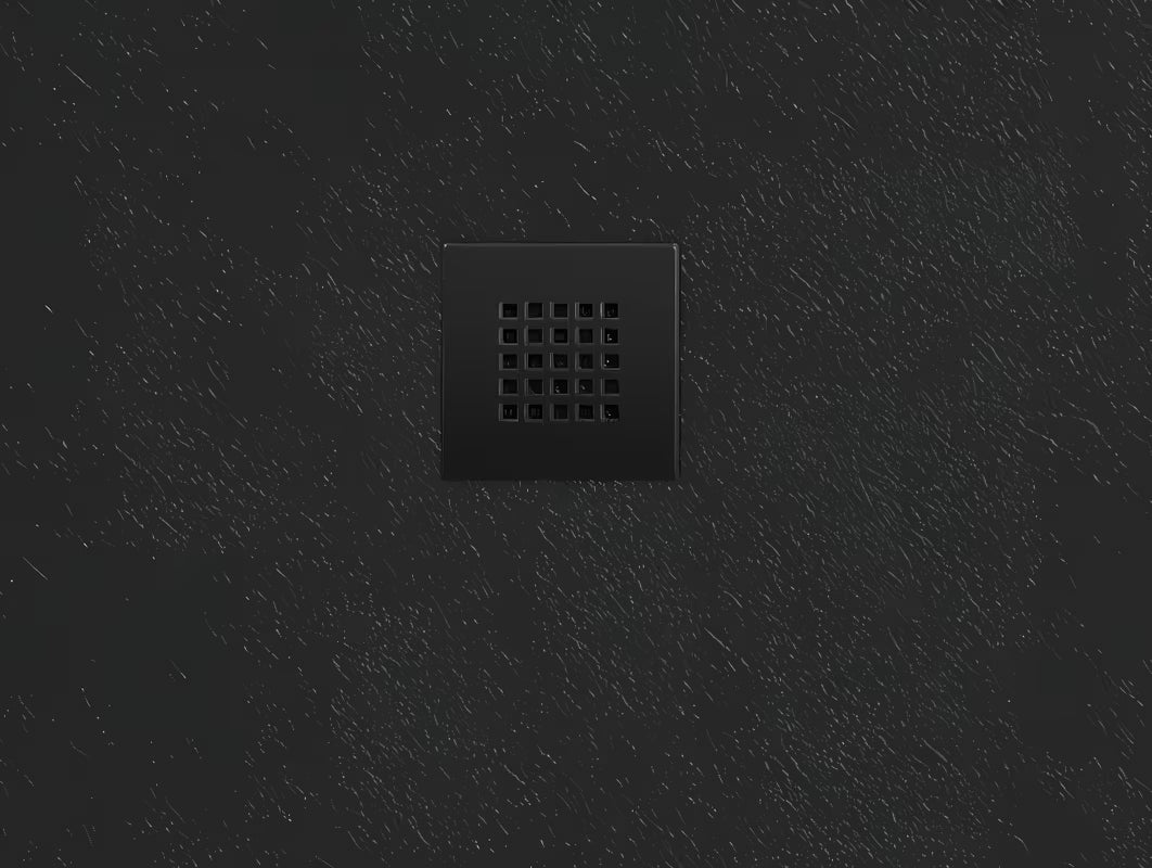 Crna pravokotna tuš kad SAT Alek od lijevanog mramora 160x80 cm s niskim profilom