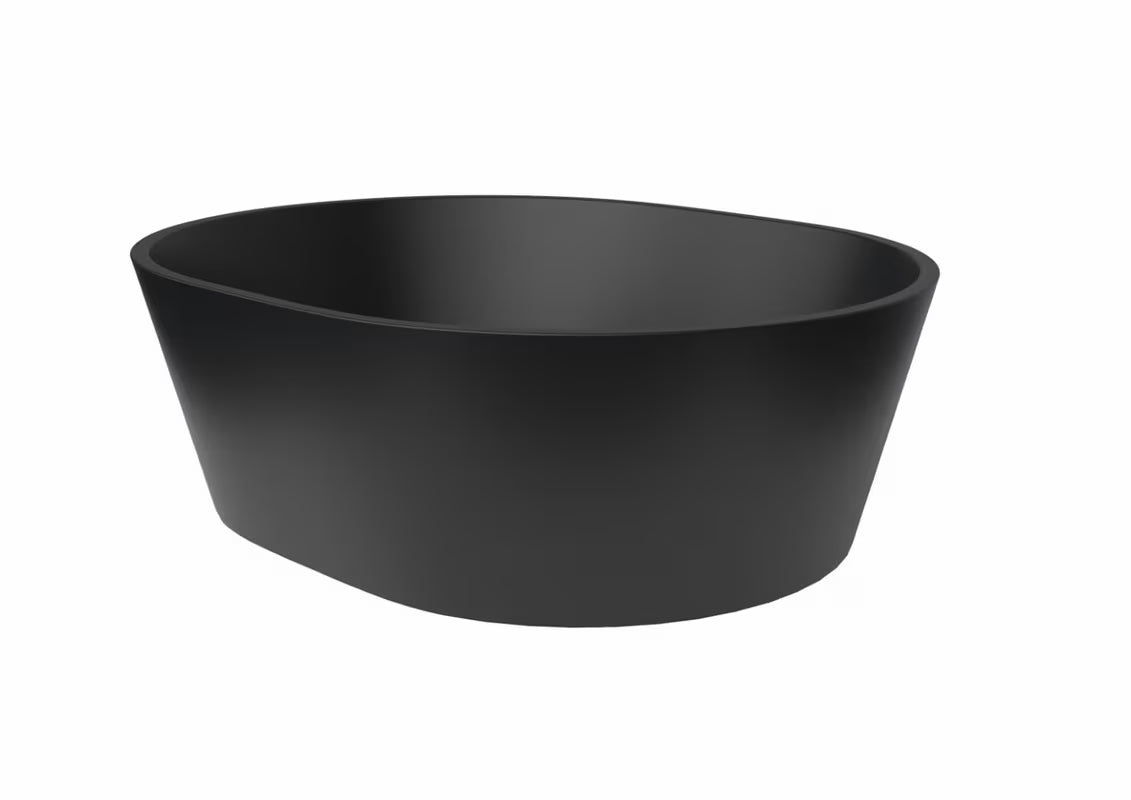 Crni umivalnik na ploščo SAT Aula od lijevanog mramora, dimenzija 47x38 cm