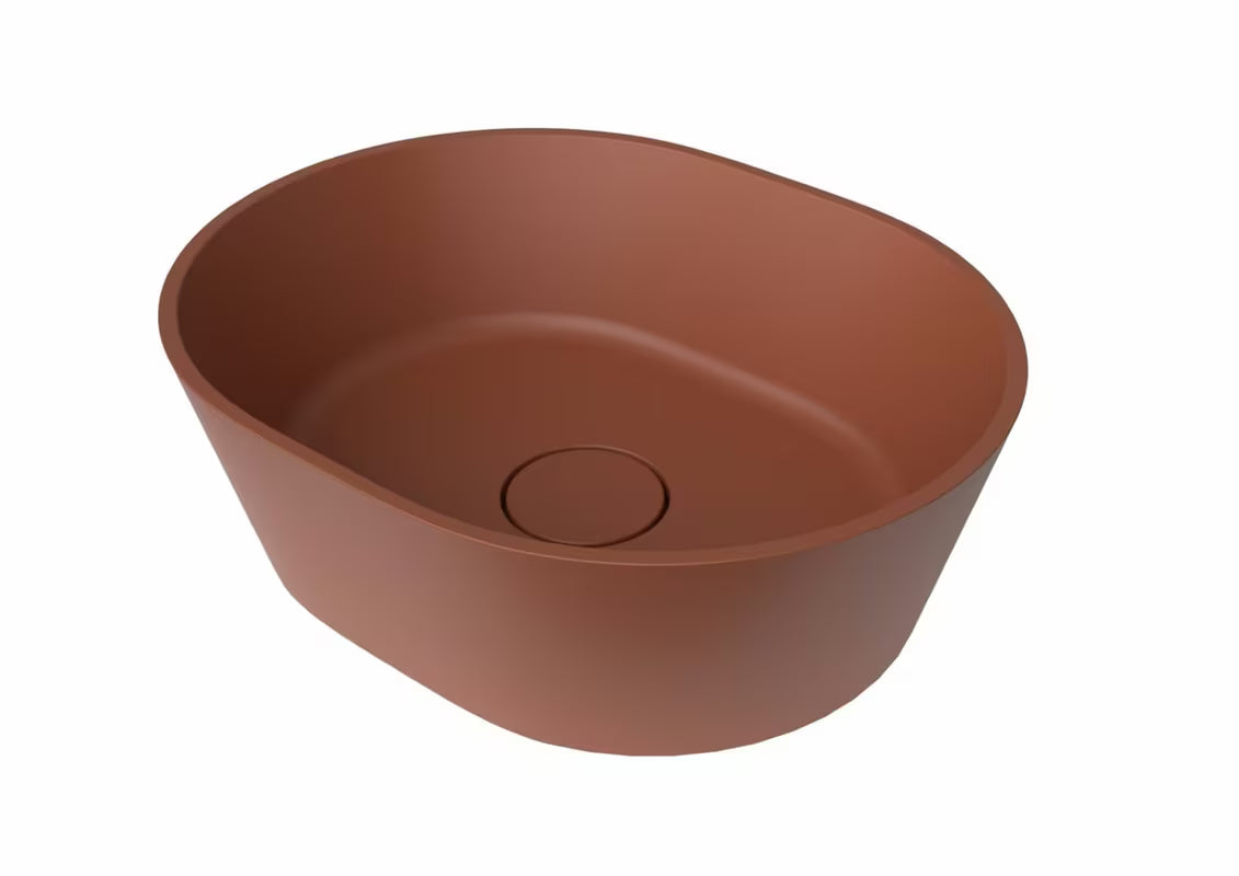 SAT Aula umivalnik na ploščo od lijevanog mramora u boji cooper brown, 47x38 cm