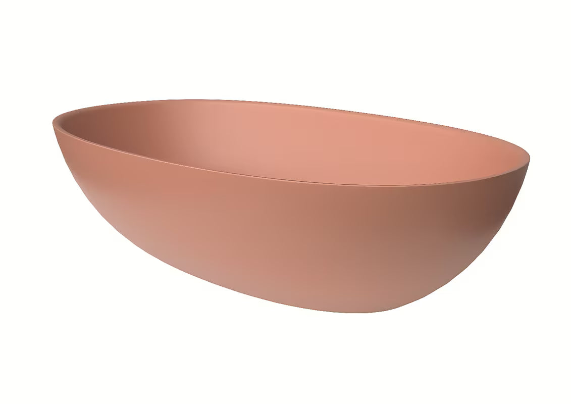 Ružičasti umivalnik na ploščo SAT Aula 60x36 cm od lijevanog mramora brez preliva