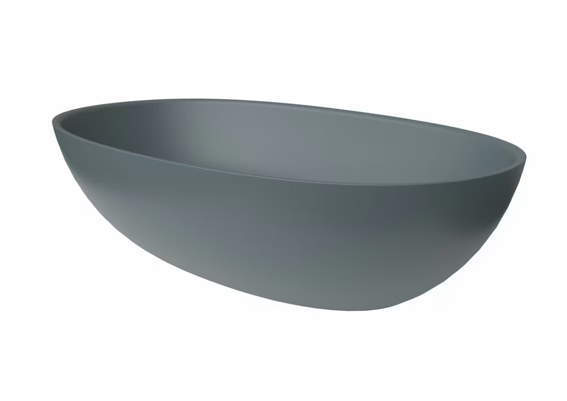 Tamnosivi umivalnik na ploščo SAT Aula od lijevanog mramora, dimenzija 60x36 cm