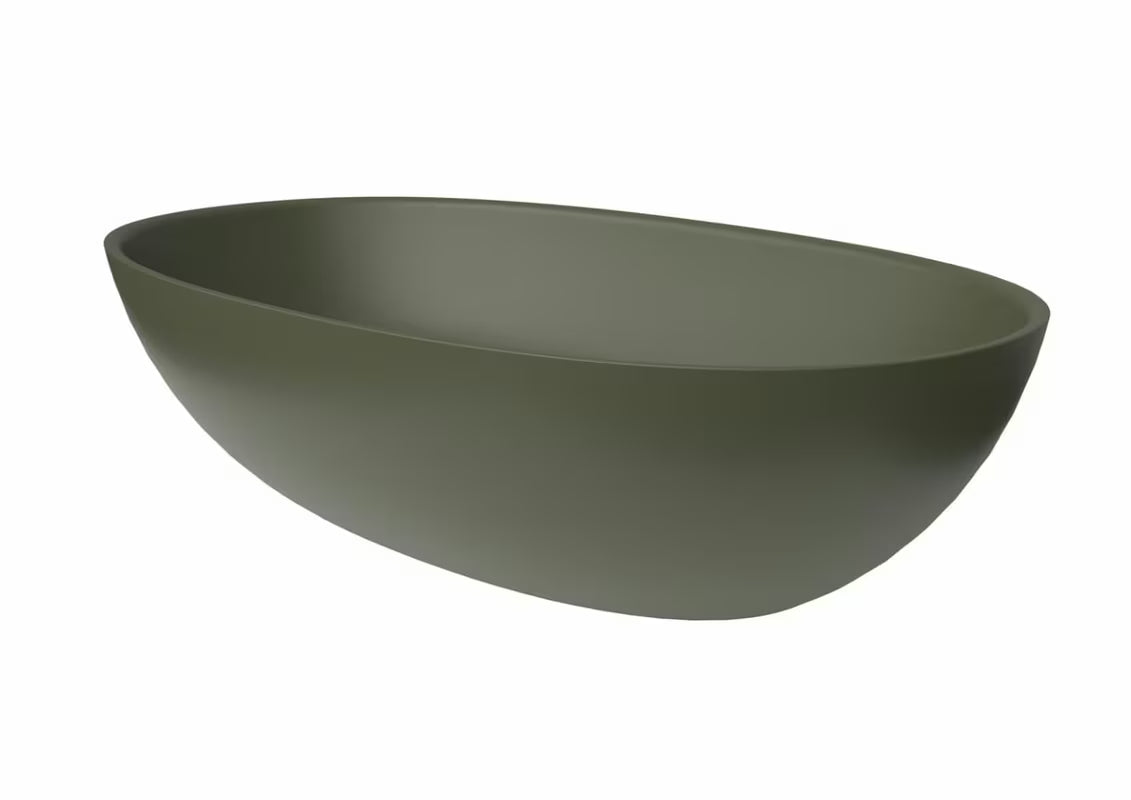 Zeleni umivalnik na ploščo SAT Aula 60x36 cm od lijevanog mramora brez preliva