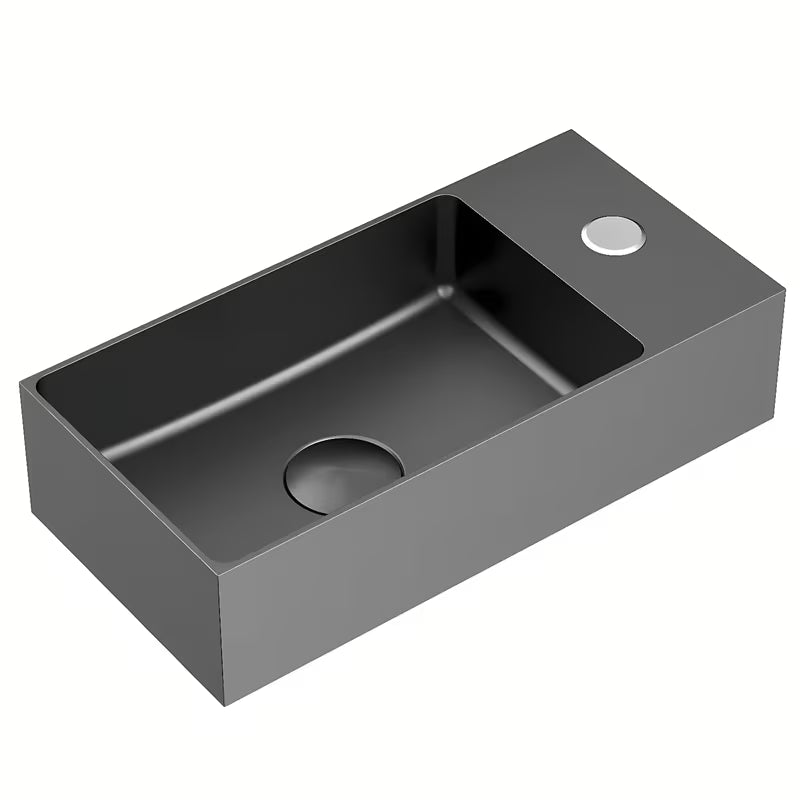 Viseče nerjavno umivalnik SAT Aurum 36,5 x 18 cm v barvi gun metal
