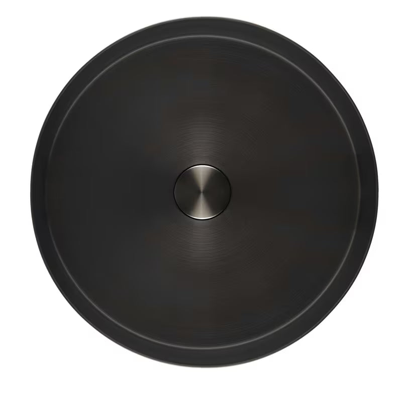 Okrogla umivalnik na ploščo SAT Aurum iz brušenega nerjavnega jekla v barvi gun metal