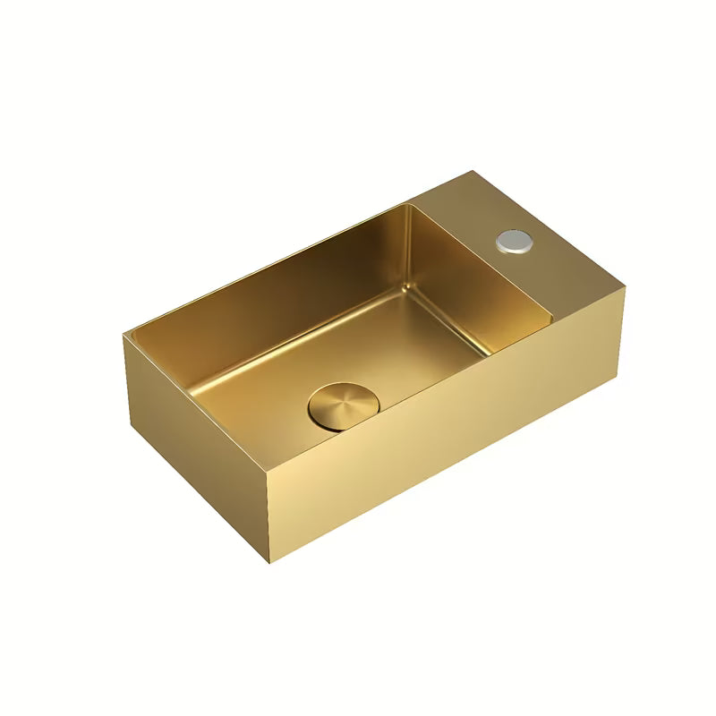 Viseči umivalnik SAT Aurum 40 x 22 cm iz nerjavečega jekla v zlati barvi