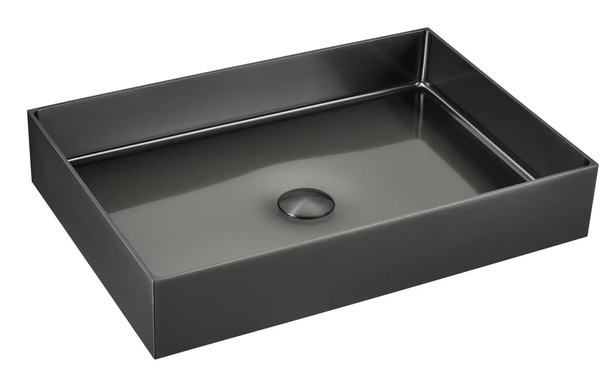 SAT Aurum umivalnik na ploščo iz nerjavnega jekla v barvi gun metal, 55 x 38 cm.
