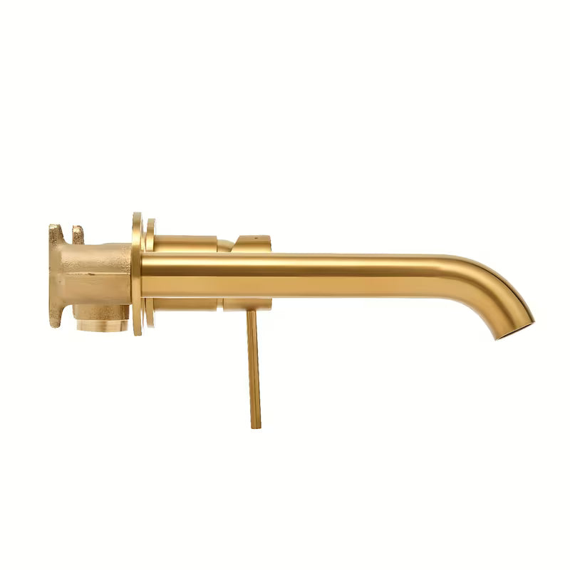 Podometna armatura za umivalnik SAT Aurum v izvedbi brušeno zlato z okroglim dizajnom in mat površino.
