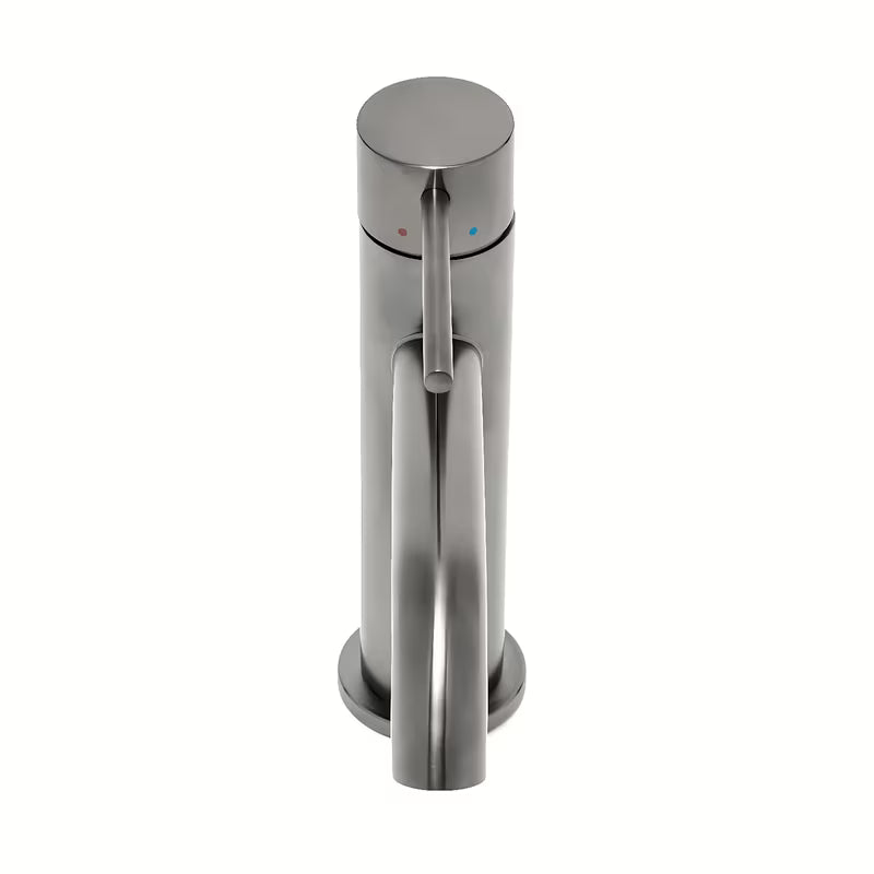 Enoročna stoječa armatura za umivalnik SAT Aurum v brušeni izvedbi gun metal brez odtoka.