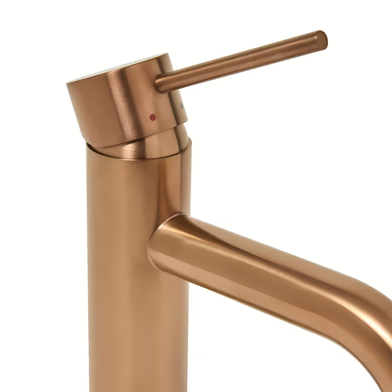 Enoročna stoječa armatura za umivalnik SAT Aurum v izvedbi rose gold brushed brez odtoka