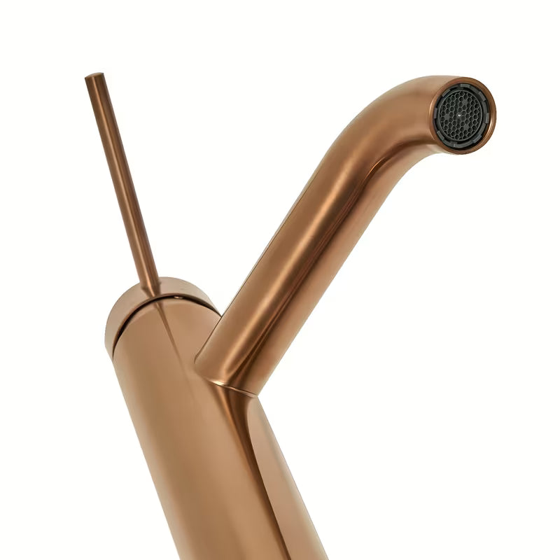 Enoročna stoječa armatura za umivalnik SAT Aurum v izvedbi rose gold brushed brez odtoka