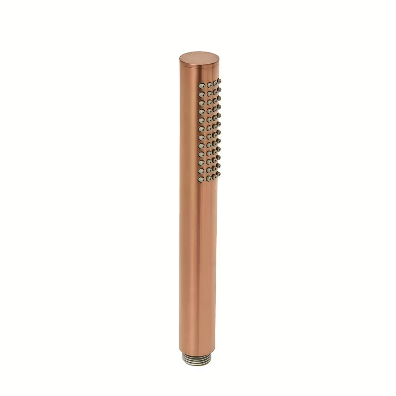 Ročna prha SAT Aurum v izvedbi rose gold brushed z okroglim dizajnom in ergonomskim ročajem.