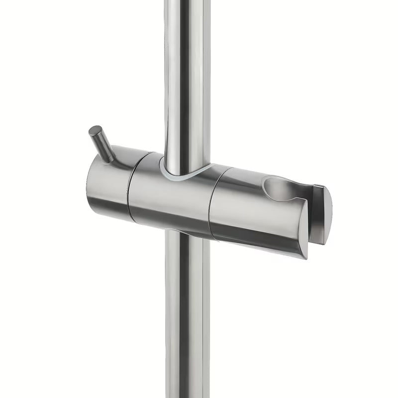 Tušni sistem SAT Aurum s termostatsko armaturo v brušeni gun metal izvedbi z nadglavno in ročno prho.