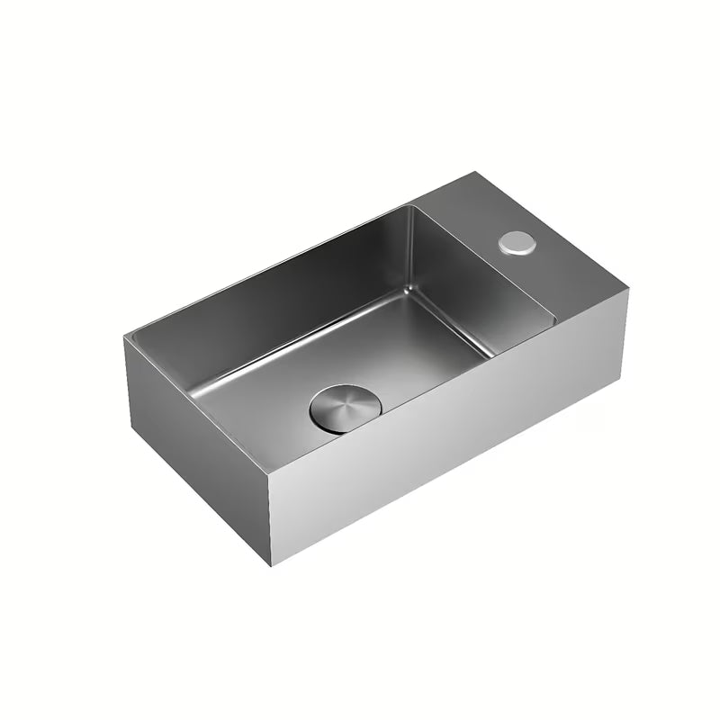 SAT Aurum viseče umivaonik od nehrđajućeg čelika u inox boji, 40 x 22 cm