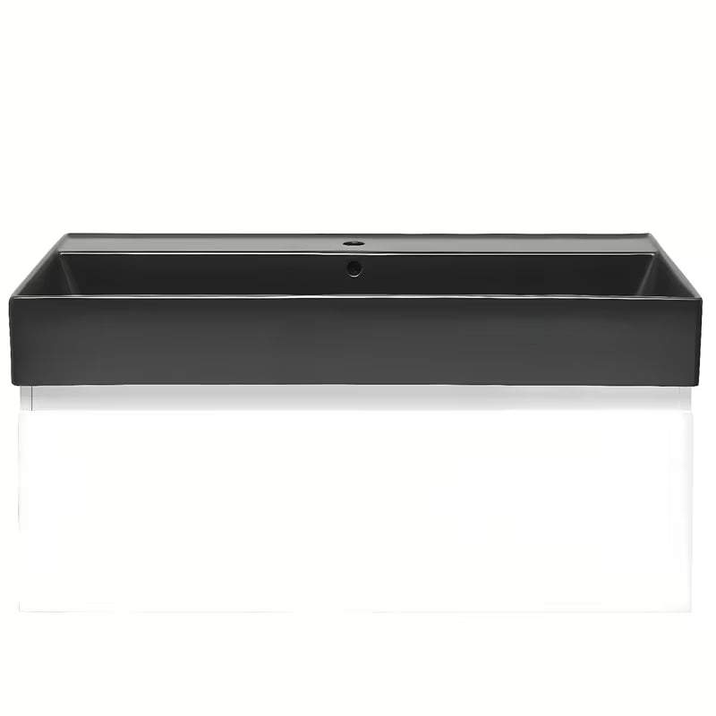 Viseča kopalniška omarica s keramičnim umivalnikom SAT B-Way 1 v beli sijajni izvedbi 99x45x30 cm
