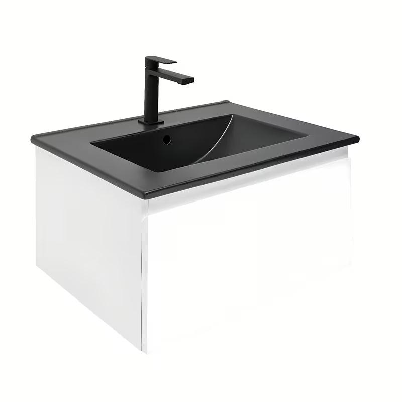 Viseča kopalniška omarica z umivalnikom SAT B-Way 1 v sijajni beli barvi 59x45x30 cm