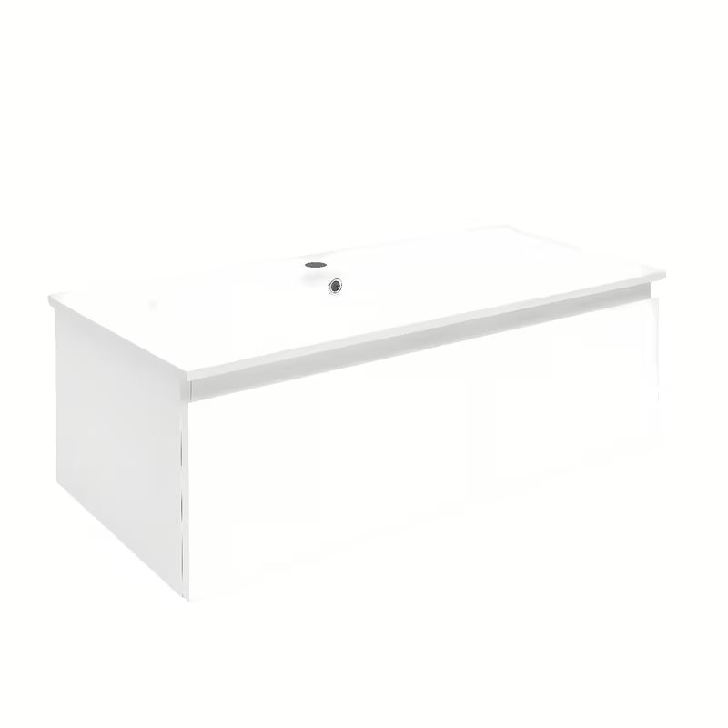 Viseča kopalniška omarica SAT B-Way 1 s keramičkim umivaonikom u bijeloj boji sa sjajnom završnom obradom