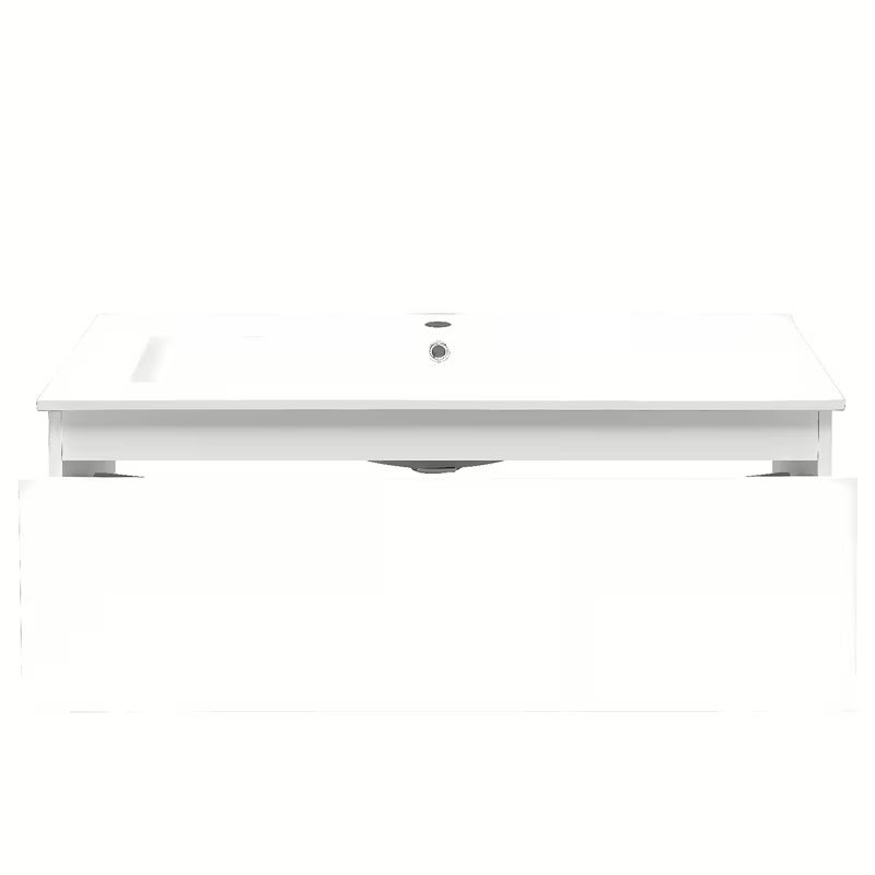 Viseča kopalniška omarica SAT B-Way 1 s keramičkim umivaonikom u bijeloj boji sa sjajnom završnom obradom