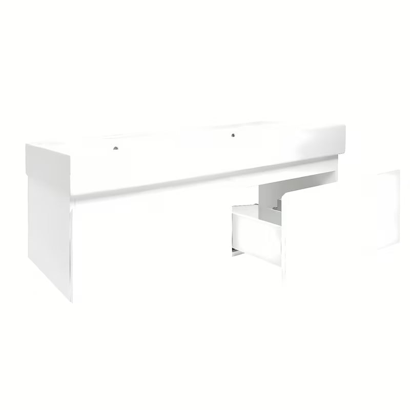 Viseča kopalniška omarica SAT B-Way 1 s keramičkim dvostrukim umivaonikom u sjajnoj bijeloj boji