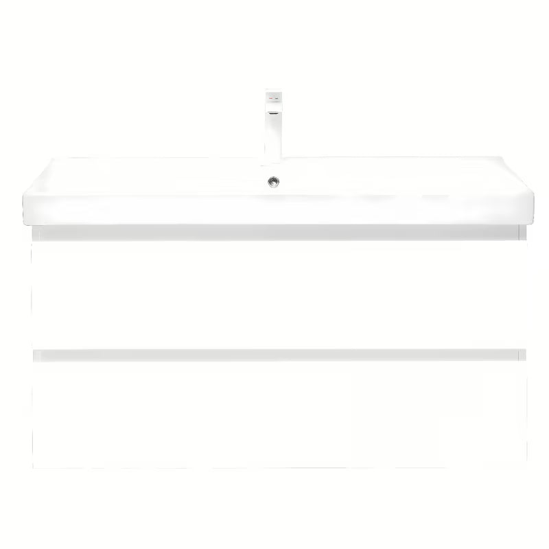 Viseča kopalniška omarica s keramičkim umivaonikom SAT B-Way 1 u bijeloj boji sa sjajnom završnom obradom