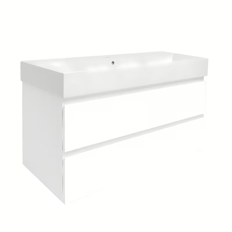 Viseča kopalniška omarica s keramičkim umivaonikom SAT B-Way 1 u sjajnoj bijeloj boji