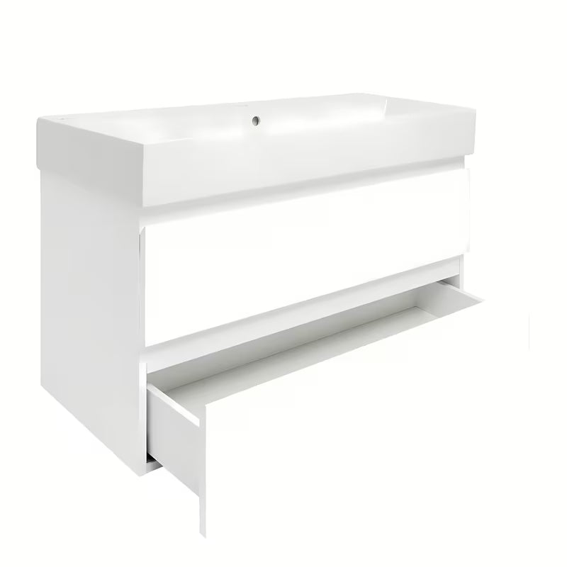 Viseča kopalniška omarica s keramičkim umivaonikom SAT B-Way 1 u sjajnoj bijeloj boji