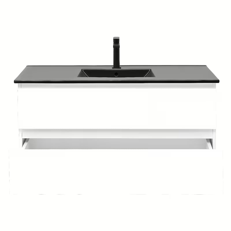 Viseča kopalniška omarica z umivalnikom SAT B-Way 1 u sjajnoj bijeloj boji s dvije ladice