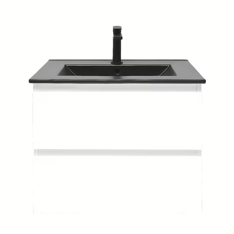 Viseča kopalniška omarica z umivalnikom SAT B-Way 1 u sjajno bijeloj boji s dvije ladice