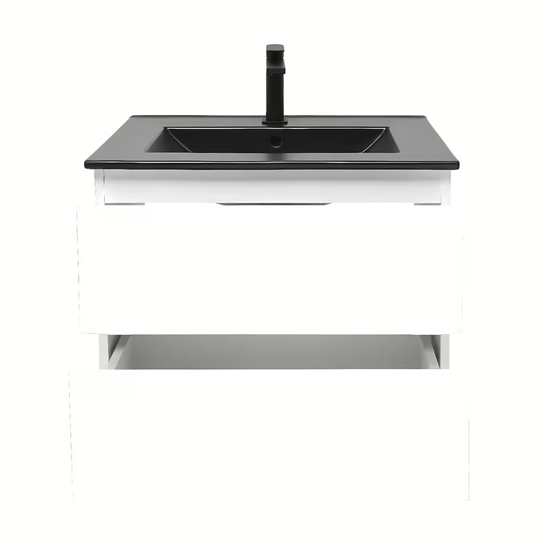 Viseča kopalniška omarica z umivalnikom SAT B-Way 1 u sjajno bijeloj boji s dvije ladice