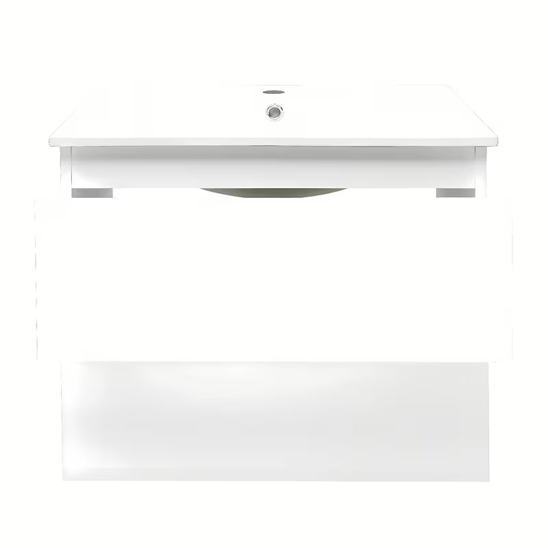 Viseča kopalniška omarica s keramičkim umivaonikom SAT B-Way 1 u sjajno bijeloj boji s dvije ladice