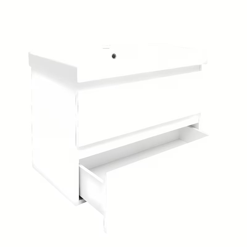 Viseča kopalniška omarica s keramičkim umivaonikom SAT B-Way 1 u sjajnoj bijeloj boji