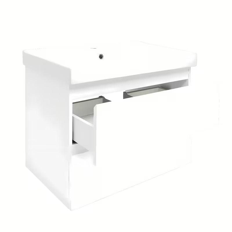 Viseča kopalniška omarica s keramičkim umivaonikom SAT B-Way 1 u sjajnoj bijeloj boji