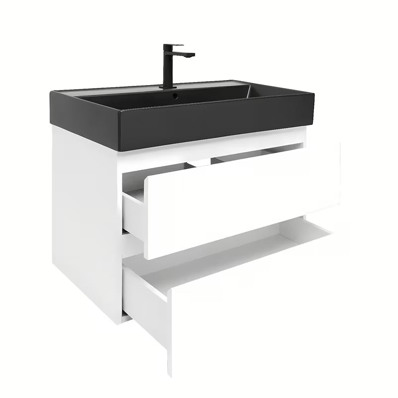 Viseča kopalniška omarica s keramičkim umivaonikom SAT B-Way 1 u sjajno bijeloj boji