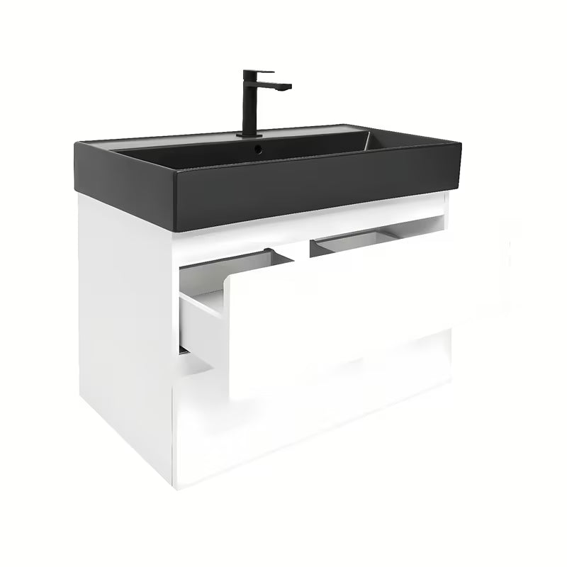 Viseča kopalniška omarica s keramičkim umivaonikom SAT B-Way 1 u sjajno bijeloj boji