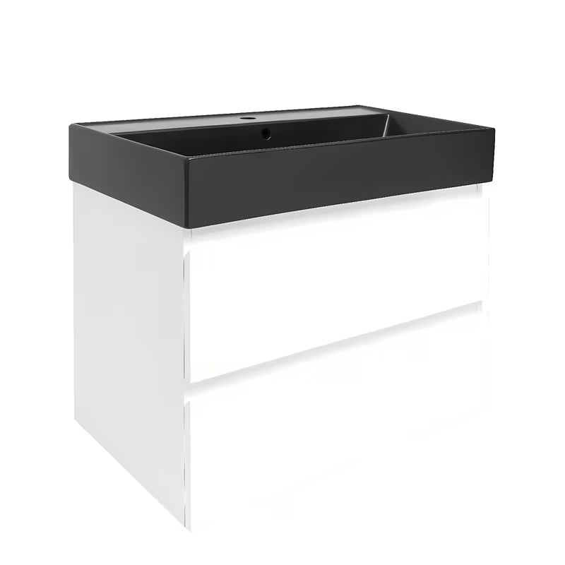 Viseča kopalniška omarica s keramičkim umivaonikom SAT B-Way 1 u sjajnoj bijeloj boji, 79x50x45 cm.